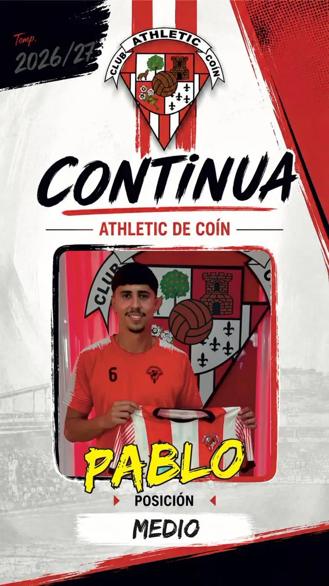 Pablo Zarco renueva con el Athletic de Coín para la próxima temporada