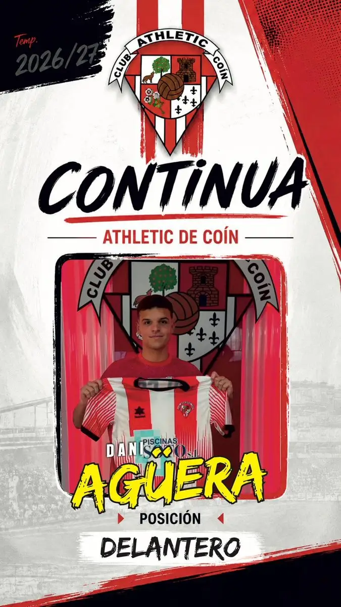 Dani Agüera renueva con el Athletic de Coín para la temporada 26/27