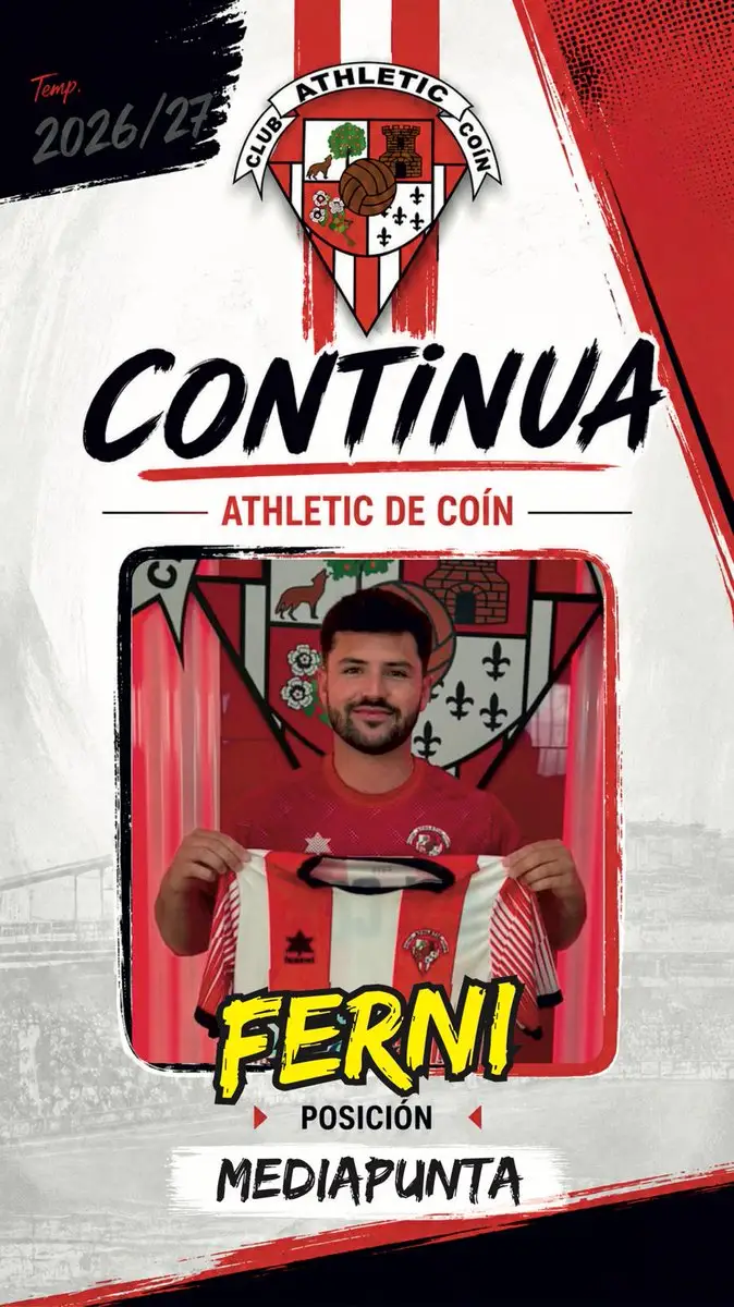 Cartel de continuidad de Ferni, mediapunta del Athletic de Coín